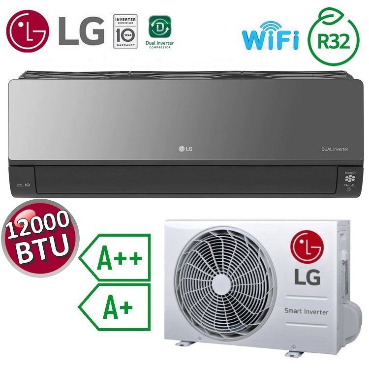 LG ARTCOOL MIRROR UVNANO WIFI 12000 BTU 3,5 KW A++ A+